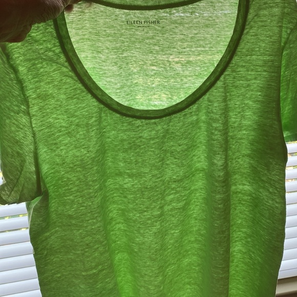 Eileen Fisher Organic Linen Mint Green Tee - Picture 8 of 8